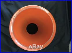 RARE 12 Inch Aladdin Oil Orange Iridescent Venetian Art-Craft Vase Lamp #1246 LO