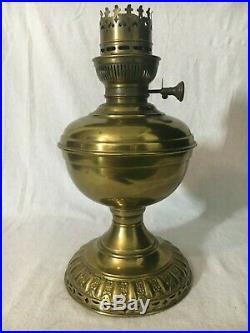 RARE ANTIQUE old PRACTICUS mantle lamp co. BRASS ALADDIN LAMP fancy TABLE parlor