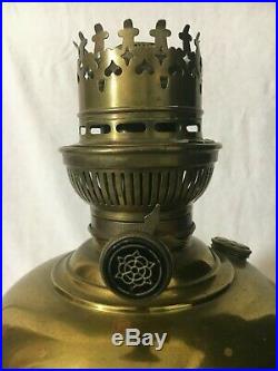 RARE ANTIQUE old PRACTICUS mantle lamp co. BRASS ALADDIN LAMP fancy TABLE parlor