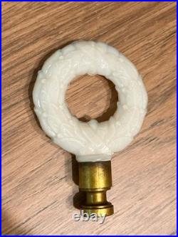 RARE Aladdin Alacite Lamp Uranium Glow Wreath Finial Brass Base Milk Glass Works