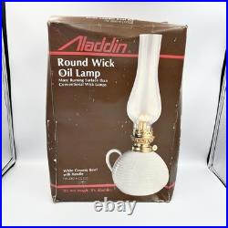 RARE Aladdin Beehive White Ceramic Oil Lamp FW2000M Handle Base New in Box