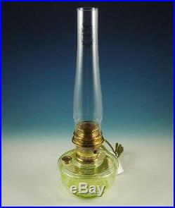 RARE Aladdin Model 23 Genie III Vaseline Glass Electric Kerosene Oil Shelf Lamp