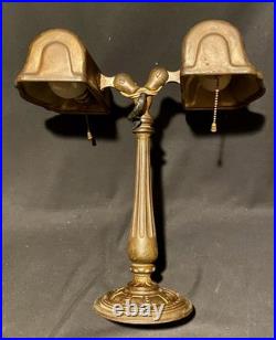 RARE Antique 1920s ALADDIN Dual Double Bankers Partners Lamp Art Deco 13.5