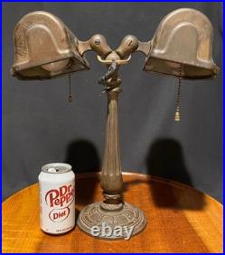 RARE Antique 1920s ALADDIN Dual Double Bankers Partners Lamp Art Deco 13.5