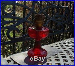 RARE BEAUTIFUL VINTAGE ALADDIN RUDY RED LINCOLN DRAPE OIL/ KEROSENE LAMP