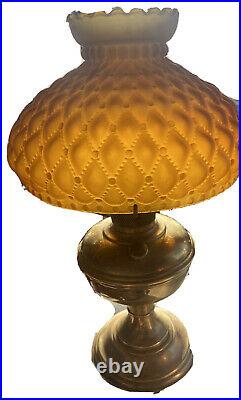 RARE! Vintage Aladdin 12 Oil Lamp Glass Amber Frosted Shade Vintage Aesthetic