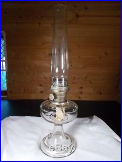 RARE c1932 ALADDIN Model 99 Clear Venetian Kerosene Oil Lamp Burner & Chimney