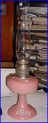 REALLY NICE OLD ALADDIN VENETIAN ROSE KEROSENE LAMP NICE BURNER & ALL