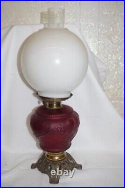 Rare 1892 Antique Aladdin GWTW Ruby Red Oil Kerosene Lamp Gone With The Wind