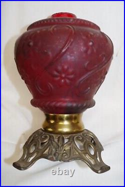 Rare 1892 Antique Aladdin GWTW Ruby Red Oil Kerosene Lamp Gone With The Wind