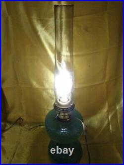 Rare 1937 Aladdin Diamond Quilt Green Kerosene Lamp
