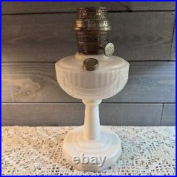 Rare 1939 B Aladdin Alacite Uranium Glass Lincoln Drape Oil Lamp