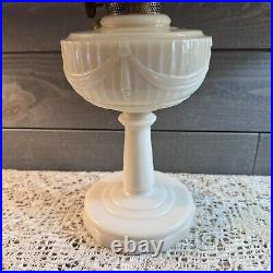 Rare 1939 B Aladdin Alacite Uranium Glass Lincoln Drape Oil Lamp