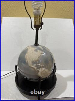 Rare 1951 Aladdin Alacite World Globe Glass G348 Electric Lamp Vintage 21 Tall