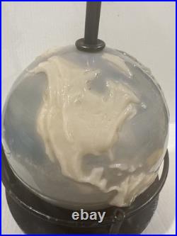 Rare 1951 Aladdin Alacite World Globe Glass G348 Electric Lamp Vintage 21 Tall