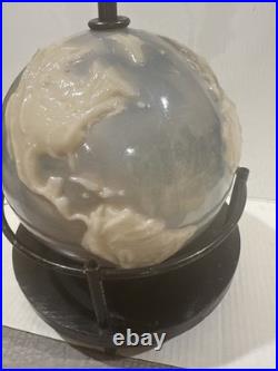 Rare 1951 Aladdin Alacite World Globe Glass G348 Electric Lamp Vintage 21 Tall