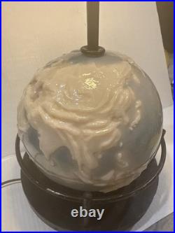 Rare 1951 Aladdin Alacite World Globe Glass G348 Electric Lamp Vintage 21 Tall