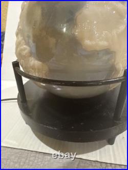 Rare 1951 Aladdin Alacite World Globe Glass G348 Electric Lamp Vintage 21 Tall