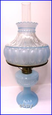 Rare Aladdin Blue Lincoln Drape pattern Lamp 1 of 250