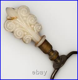 Rare Aladdin Slag Glass Table Lamp G6-14 Urn Shaped White & Wine, Alacite Finial