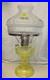 Rare Aladdin Vaseline Uranium Glass Lincoln Drape Oil Lamp Signed & Glows 2004
