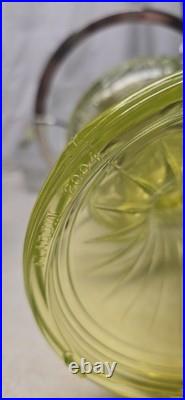 Rare Aladdin Vaseline Uranium Glass Lincoln Drape Oil Lamp Signed & Glows 2004