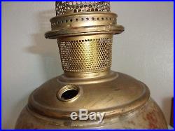 Rare Alpha Art Glass Aladdin Lamp Oil Kerosene