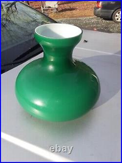 Rare Antique Lamp Shade Green Tam O'Shanter Overlay Cased Oil Aladdin Emeralite