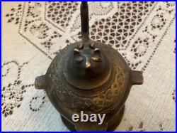 Rare Bronze Aladdin oil, genie lamp 7 inches long 5 inches high