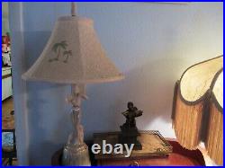 Rare Deco Aladdin Alacite Lamp, Woman With Panther