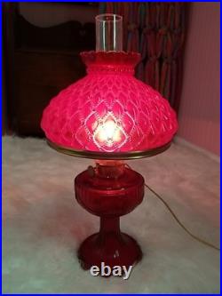 Rare Early Ruby Red Drape Aladdin Oil Lamp Nu Type Model B