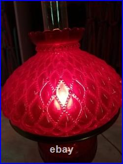 Rare Early Ruby Red Drape Aladdin Oil Lamp Nu Type Model B