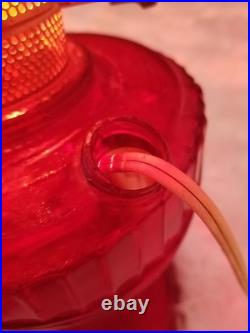 Rare Early Ruby Red Drape Aladdin Oil Lamp Nu Type Model B