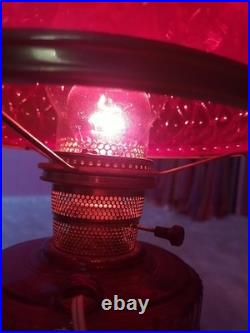 Rare Early Ruby Red Drape Aladdin Oil Lamp Nu Type Model B