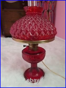 Rare Early Ruby Red Drape Aladdin Oil Lamp Nu Type Model B