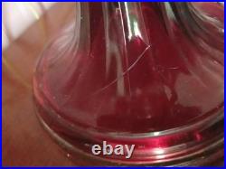 Rare Early Ruby Red Drape Aladdin Oil Lamp Nu Type Model B