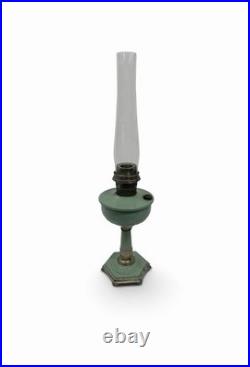 Rare Green Aladdin 1930's Model Orientale All Metal Ornate Hex Base Oil Lamp
