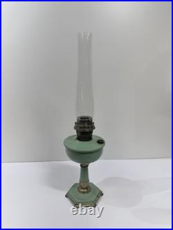 Rare Green Aladdin 1930's Model Orientale All Metal Ornate Hex Base Oil Lamp