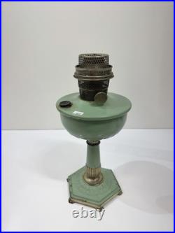 Rare Green Aladdin 1930's Model Orientale All Metal Ornate Hex Base Oil Lamp