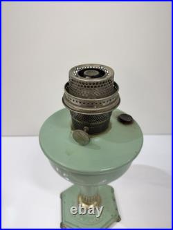 Rare Green Aladdin 1930's Model Orientale All Metal Ornate Hex Base Oil Lamp