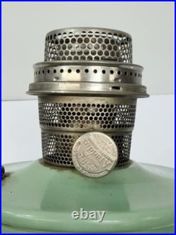 Rare Green Aladdin 1930's Model Orientale All Metal Ornate Hex Base Oil Lamp