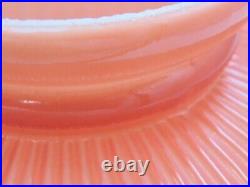 Rare Old 10 Pink Ribbed Cased Glass Lamp Shade Student Parlor Kerosene Oil Exc