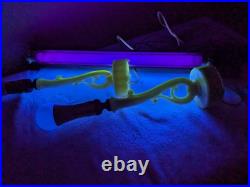 Rare Pair Antique Art Deco Aladdin Alacite Table Lamps Uranium Glass