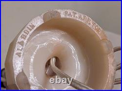 Rare Pair Antique Art Deco Aladdin Alacite Table Lamps Uranium Glass