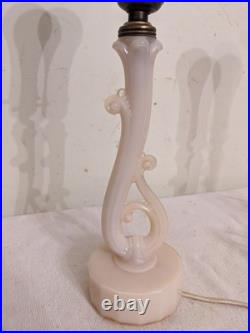 Rare Pair Antique Art Deco Aladdin Alacite Table Lamps Uranium Glass