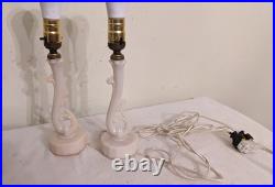 Rare Pair Antique Art Deco Aladdin Alacite Table Lamps Uranium Glass