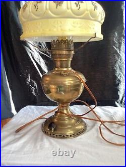 Rare The Beacon #4 Home supply co Aladdin 3-6 Oil Lamp with hand painted Shade