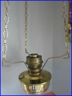 Rare Vintage 1979 Aladdin Hanging Brass Kerosene Lamp Complete withinstructions
