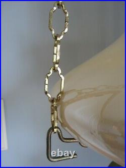 Rare Vintage 1979 Aladdin Hanging Brass Kerosene Lamp Complete withinstructions