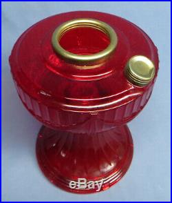 Rare Vintage 1979 Aladdin Ruby Red Short Lincoln Drape Oil/Kerosene Lamp